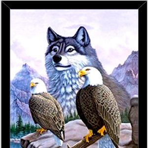 Eagle and Wolf Lenticular 12X17 Picture